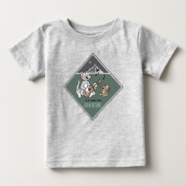 T-shirt Pour Bébé Tom & Jerry "Il est temps pour l'aventure" (Devant)