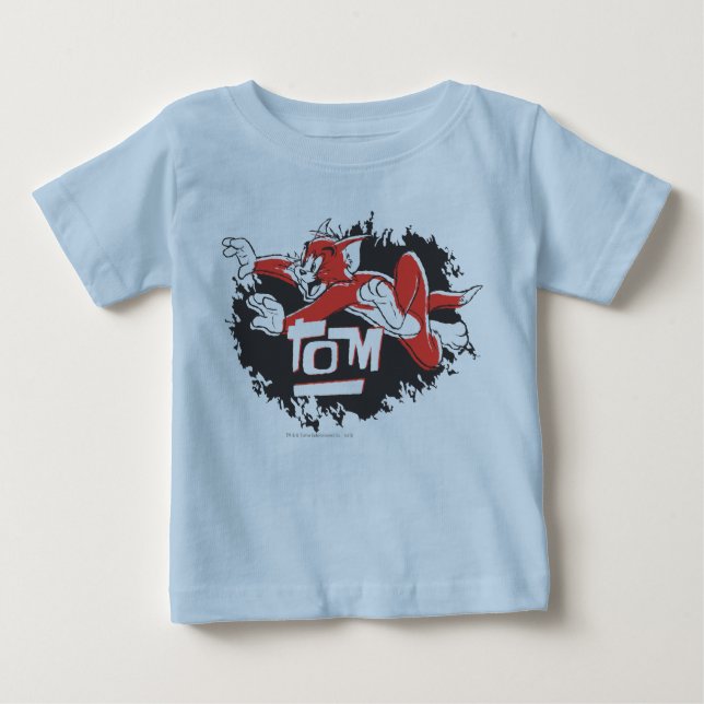 T-shirt Pour Bébé Tom Logo noir et rouge (Devant)