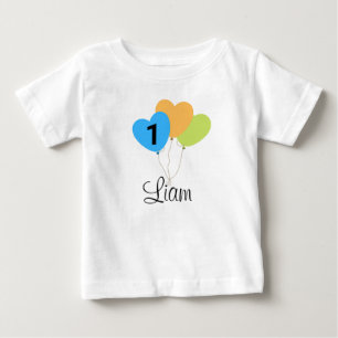T-shirt Pour Bébé TON DESIGN/nom Premier anniversaire Boy Ballon