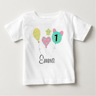 T-shirt Pour Bébé TON DESIGN/Nom Premier anniversaire de ballons aér