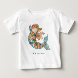 T-shirt Pour Bébé Tons bleu petite sirène
