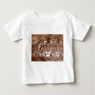 T-shirt Pour Bébé Tons Brown Tiger visage