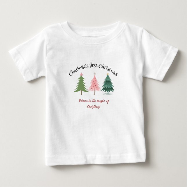 T-shirt Pour Bébé Top bébé - Premier Noël - 0-24m (Devant)