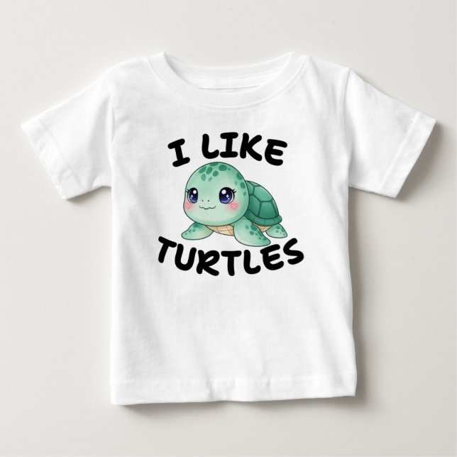 T-shirt Pour Bébé Tortue (Devant)
