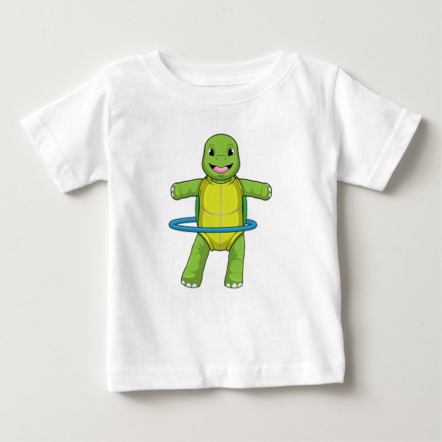 T-shirt Pour Bébé Tortue à Fitness avec pneus Fitness (Devant)