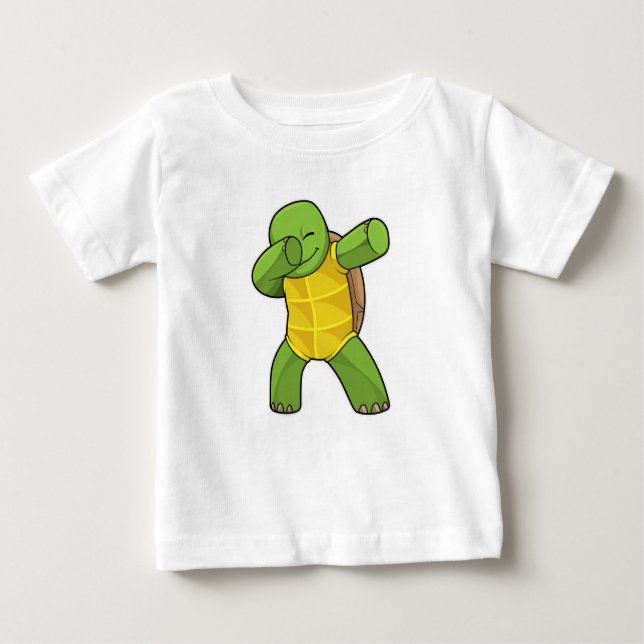T-shirt Pour Bébé Tortue à Hip hop Dance Dab (Devant)