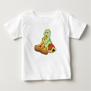 T-shirt Pour Bébé Tortue à la pizza