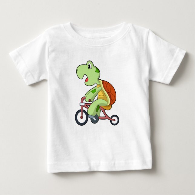 T-shirt Pour Bébé Tortue à vélo (Devant)
