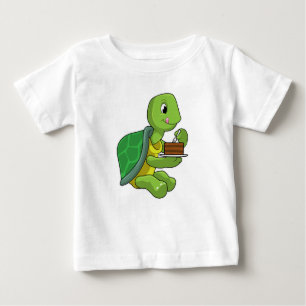 T-shirt Pour Bébé Tortue au gâteau
