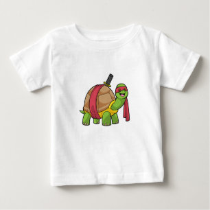 T-shirt Pour Bébé Tortue aux arts martiaux avec épée