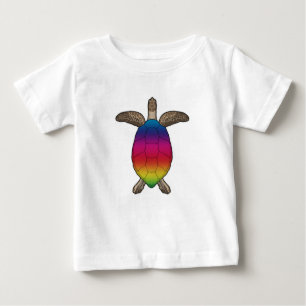 T-shirt Pour Bébé Tortue aux couleurs arc-en-ciel