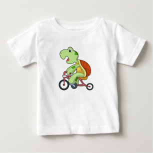 T-shirt Pour Bébé Tortue avec bicyclette