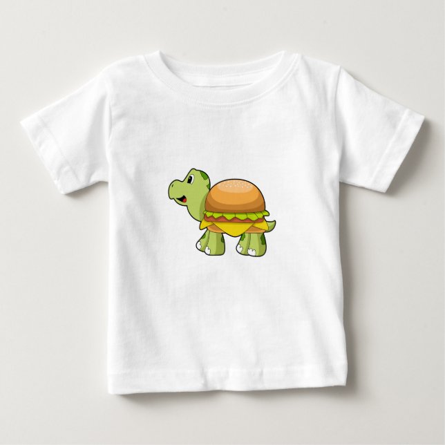 T-shirt Pour Bébé Tortue avec coquille comme Burger.PNG (Devant)