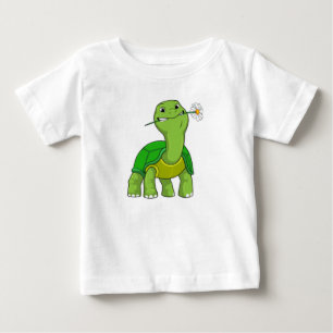 T-shirt Pour Bébé Tortue avec marguerite à fleurs