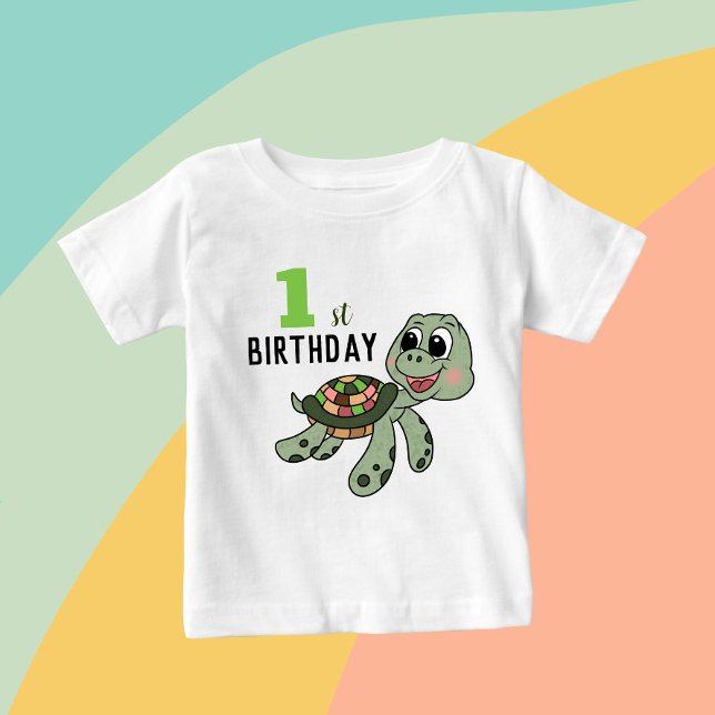 T-shirt Pour Bébé Tortue d'anniversaire (Créateur téléchargé)