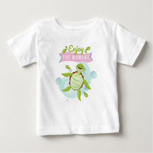 T-shirt Pour Bébé Tortue de caractère Joyeux Vie