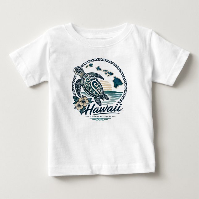 T-shirt Pour Bébé Tortue d'Hawaii (Devant)