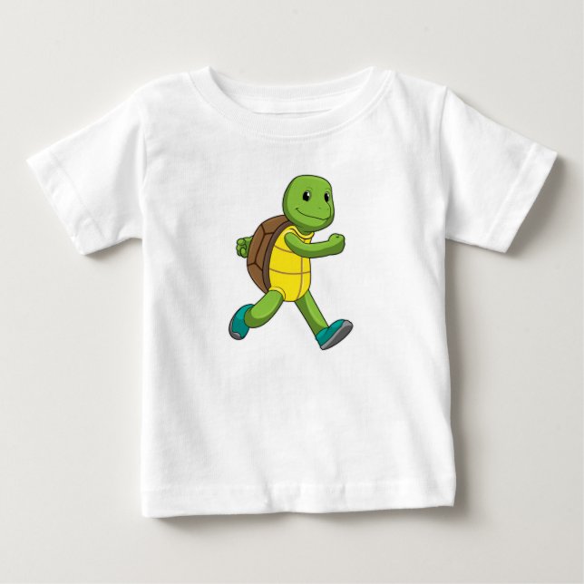 T-shirt Pour Bébé Tortue en course (Devant)