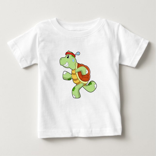 T-shirt Pour Bébé Tortue en tant que coureur (Devant)