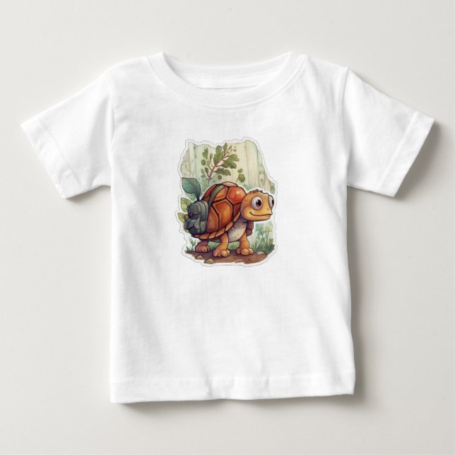 T-shirt Pour Bébé Tortue en tournée (Devant)