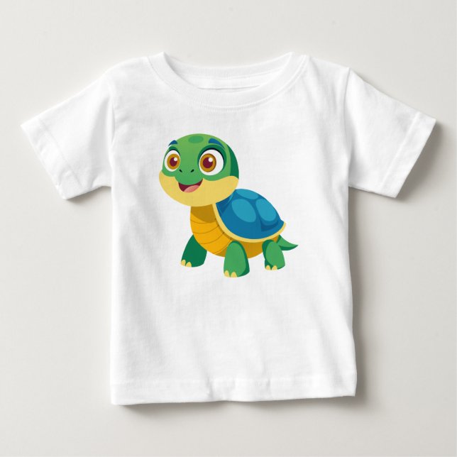 T-shirt Pour Bébé Tortue et coquille (Devant)
