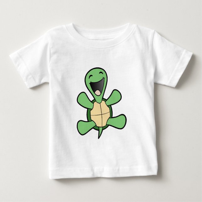 T-shirt Pour Bébé Tortue heureuse (Devant)