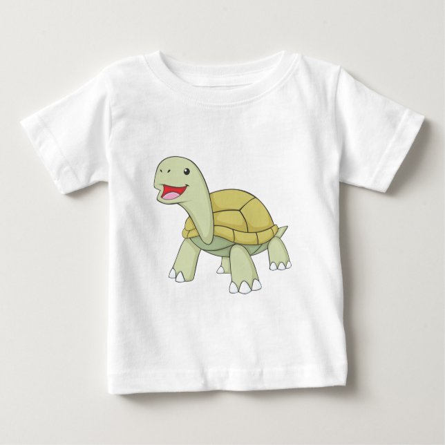 T-shirt Pour Bébé Tortue heureuse de Galapagos (Devant)