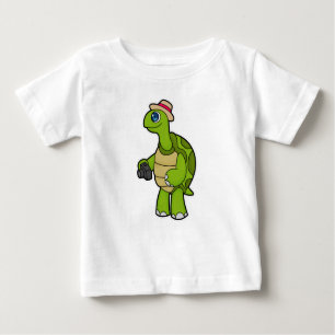 T-shirt Pour Bébé Tortue photographe avec caméra