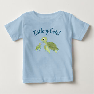 T-shirt Pour Bébé Tortue-y mignonne tortue de mer sous la mer