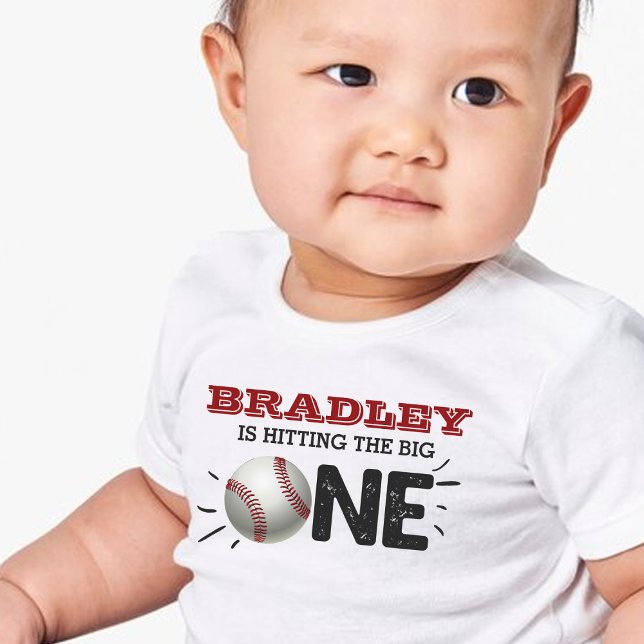T-shirt Pour Bébé Toucher Le Grand | Baseball 1er anniversaire (Créateur téléchargé)