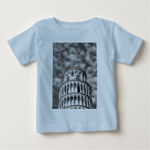 T-shirt Pour Bébé Tour blanche noire de Pise Italie