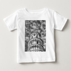 T-shirt Pour Bébé Tour blanche noire de Pise Italie