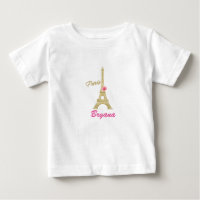 Tour Eiffel en or Paris et rose rose personnalisé