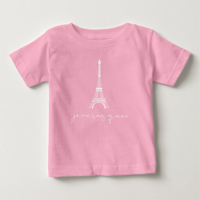 T-shirt Pour Bébé Tour Eiffel Je Ne Sais Quoi Rose Mignon (Devant)