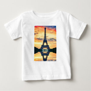 T-shirt Pour Bébé Tour Eiffel Paris Soirée européenne