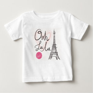 T-shirt Pour Bébé Tour Eiffel tiré par la main