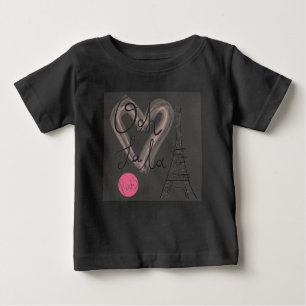 T-shirt Pour Bébé Tour Eiffel tiré par la main