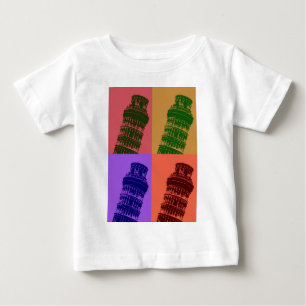 T-shirt Pour Bébé Tour penchée de Pise Pop Art