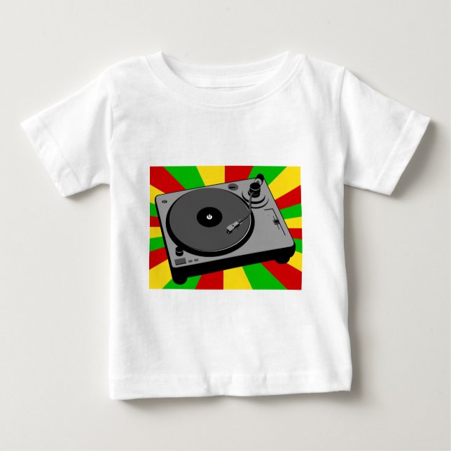 T-shirt Pour Bébé Tourne-disque de Rasta (Devant)