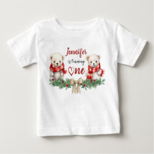 T-shirt Pour Bébé Tourne-en un   Ours Noël 1er anniversaire