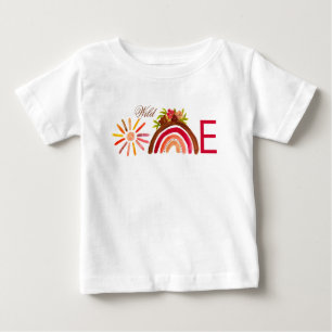 T-shirt Pour Bébé Tournesol 1er Anniversaire Aquarelle Soleil Jaune 