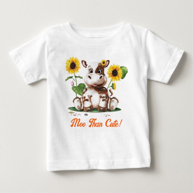 T-shirt Pour Bébé Tournesol de vache (Devant)
