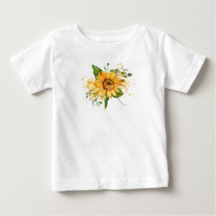 T-shirt Pour Bébé Tournesol et libellule éclaboussure automne