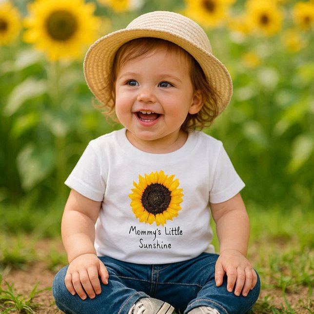 T-shirt Pour Bébé Tournesol Fleur Jaune Cute (Mommy's little sunshine, a darling sunflower t-shirt, perfect for any toddler girl. )