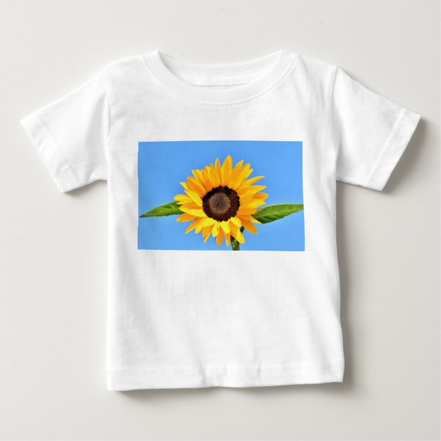 T-shirt Pour Bébé Tournesol jaune contre soleil sur ciel bleu - été (Devant)