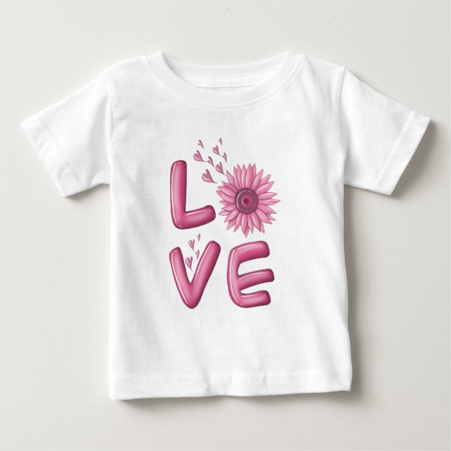 T-shirt pour bébé Tournesol Rose (Devant)