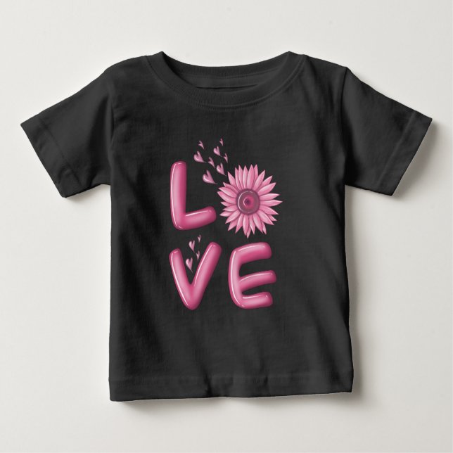 T-shirt pour bébé Tournesol Rose (Devant)