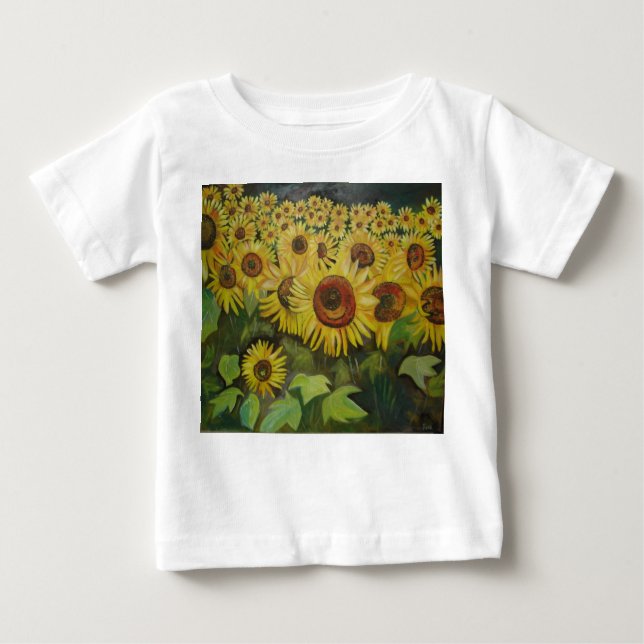 T-shirt Pour Bébé Tournesols (Devant)