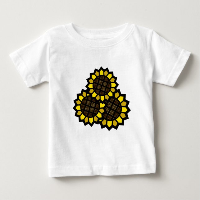 T-shirt Pour Bébé Tournesols (Devant)