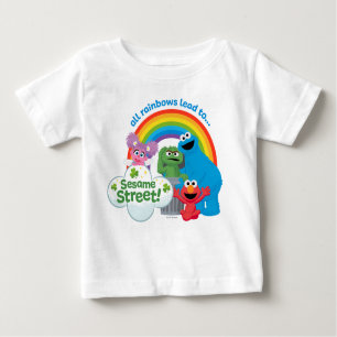 T-shirt Pour Bébé Tous les Rainbows mènent à Sesame Street